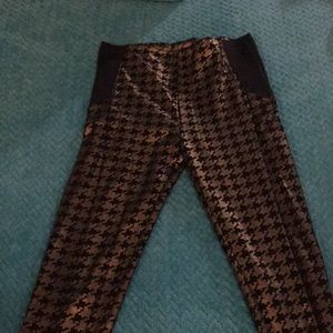 pants gold with black print size m